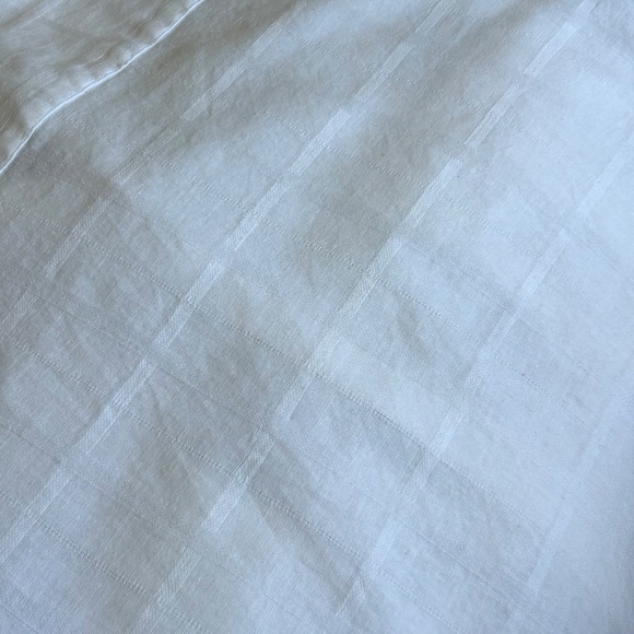 Perry Ellis Men’s Classic White Short Sleeve Shirt in Linen/Cotton Blend Size L - Picture 6 of 15